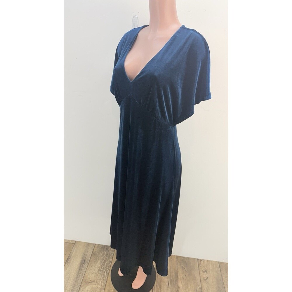 Taylor Womens Dress Blue Velvet  Evening Flare Size 14 - Picture 9 of 15